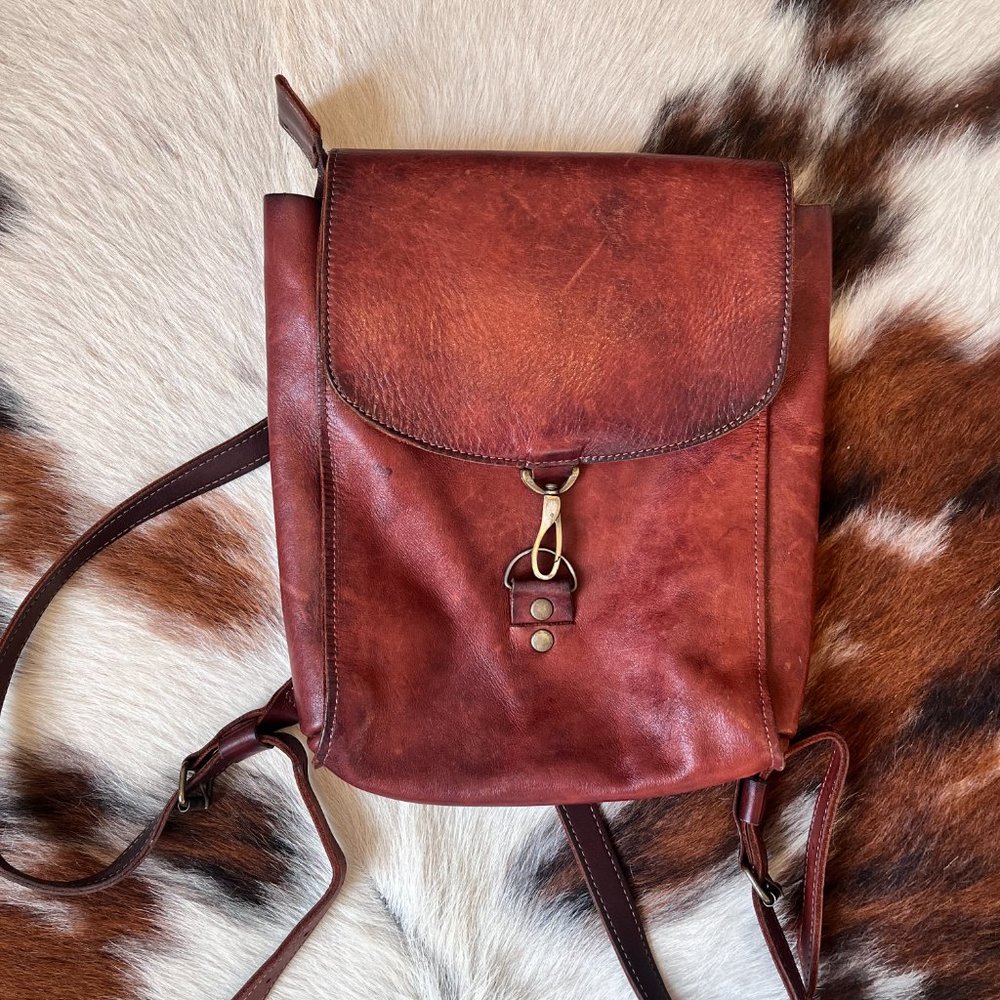 Leather backback